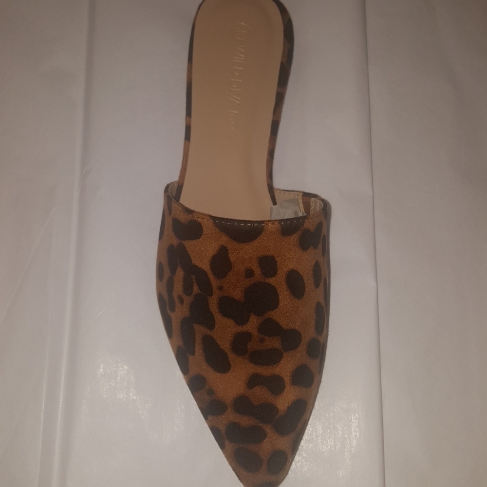 Mandie Leopard Mule Flats 6.5 & 7.5 8.5 - Picture 3 of 6